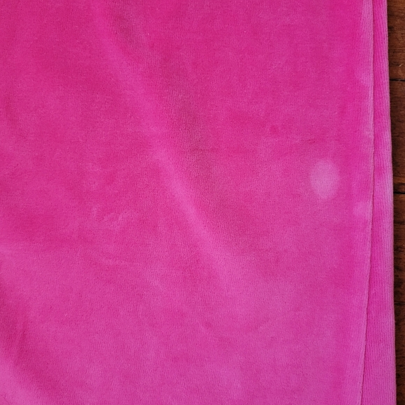 Juicy Couture Vintage Pant Women's Medium Hot Pink Velour Y2K Low Rise Wide Leg - Picture 7 of 11